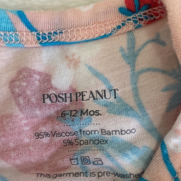 Posh Peanut Strawberry peplum ruffle bummie set - 6-12m - Picture 2 of 3